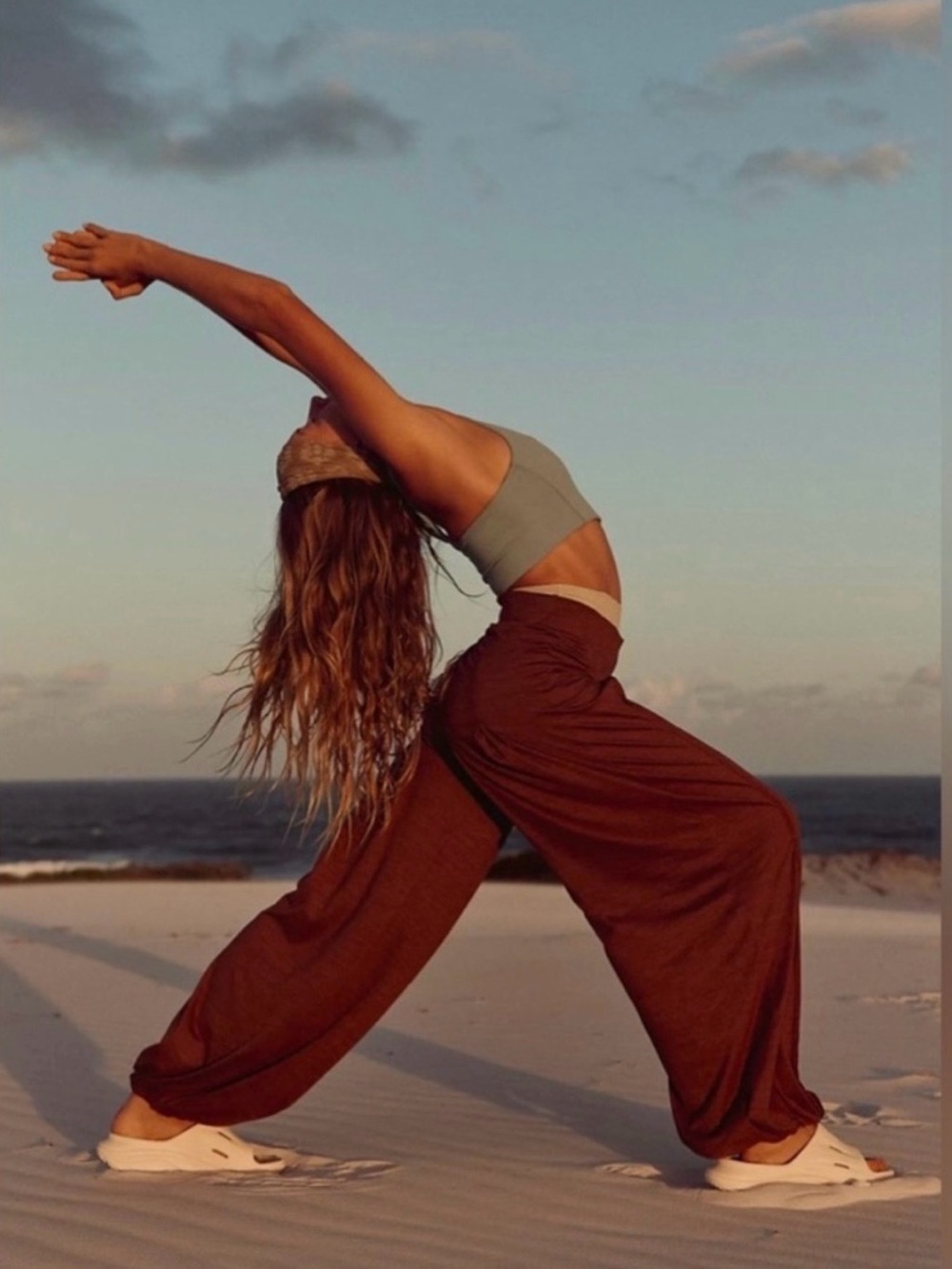 🥥🤎 FP Movement by Free People WideLeg Harem Pants in Brown with Sage Tank 🤎🥥